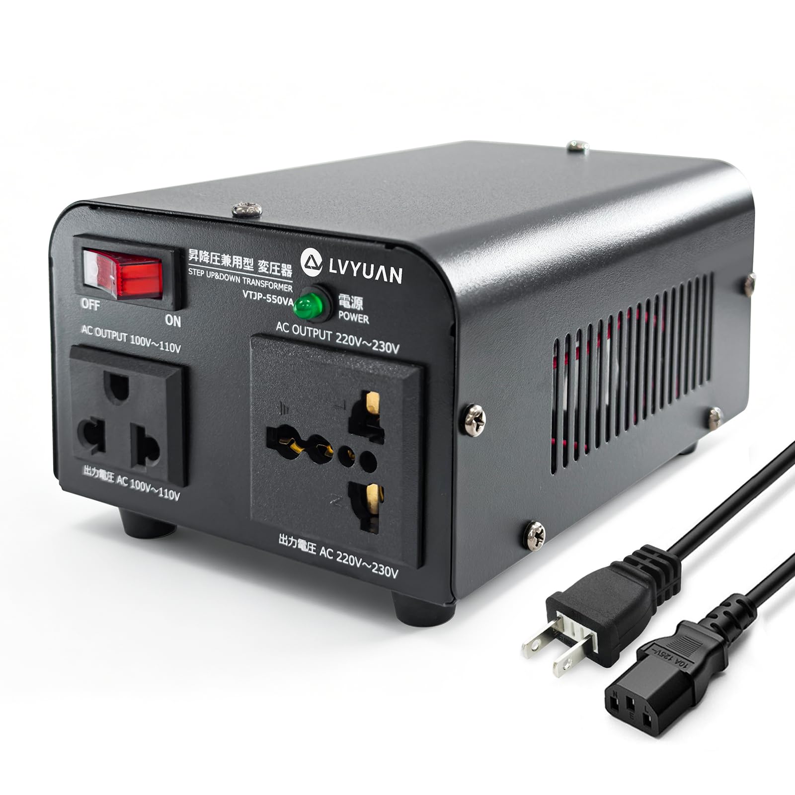 Amazon.co.jp: LVYUAN 変圧器 550VA 500W 海外国内両用型変圧器 アップ